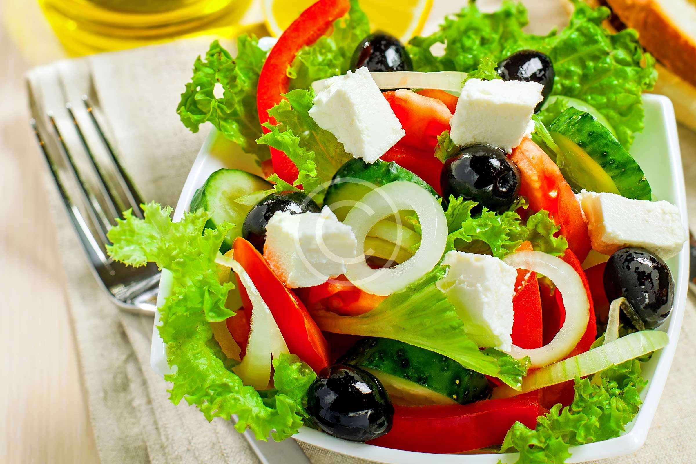 Traditional Greek Salad with Lettuce
