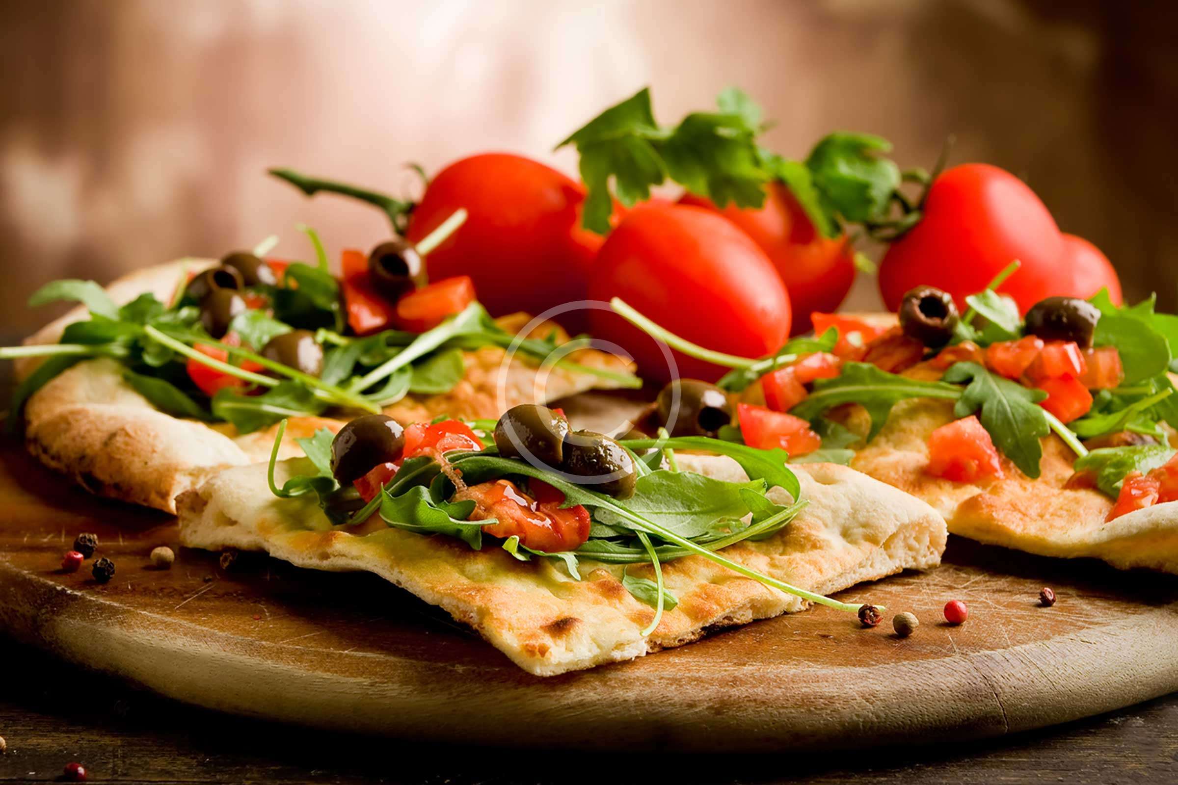 Lavash Pizza with Tomatoes and Mozzarella